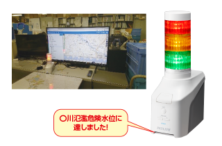 クラウドシステムに連動し、流域住民の防災に役立てる