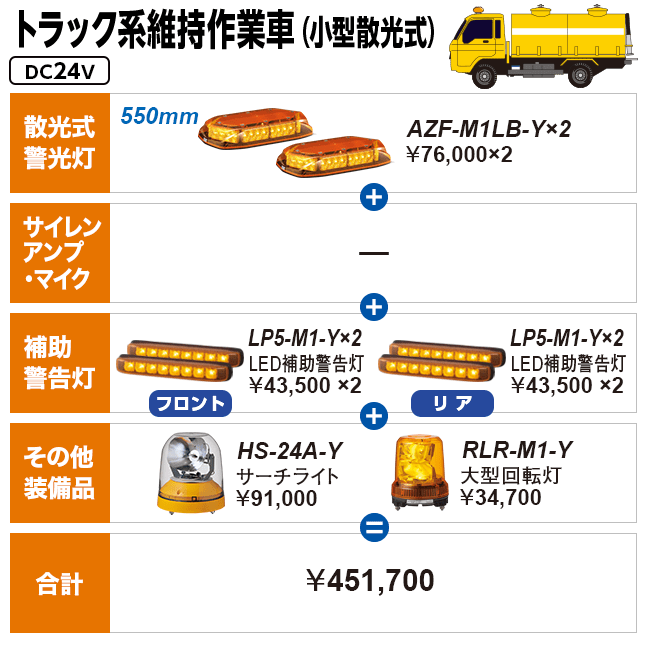 トラック系維持作業車(小型散光式)