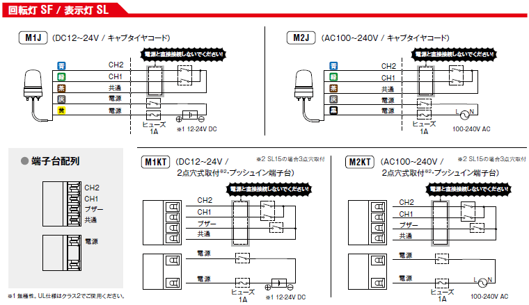 SFシリーズ・SLシリーズ共通SFシリーズとSLシリーズの配線方法を教えて 