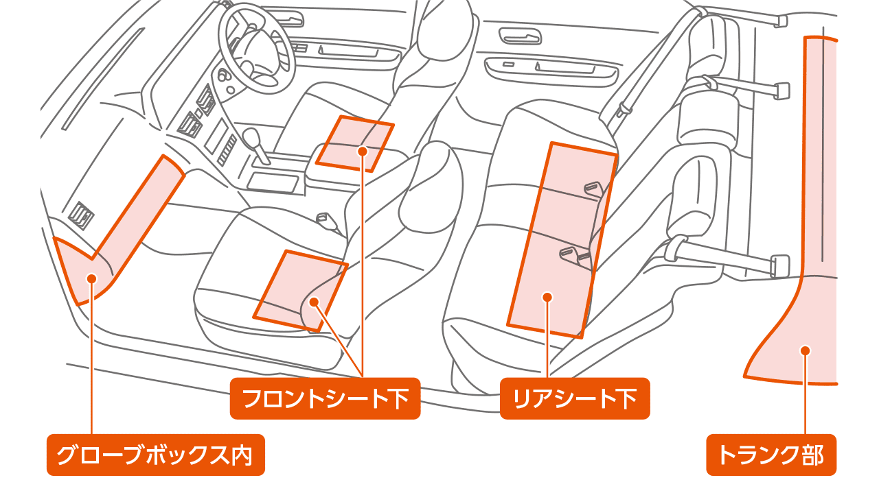 アンプユニット搭載場所の設置イメージ（消防車両用）