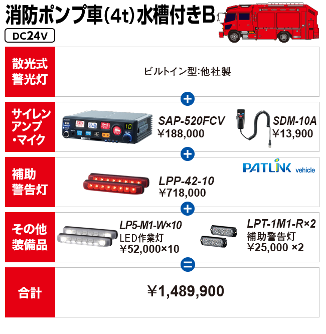 消防ポンプ車（4t）水槽付きB