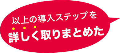 以上の導入ステップを詳しく取りまとめた